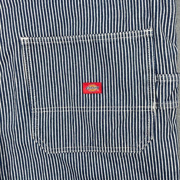 Dickies Blue Hickory Stripe Overalls Women XL Shortalls Carpenter Bibs FB204RHS - Picture 3 of 8